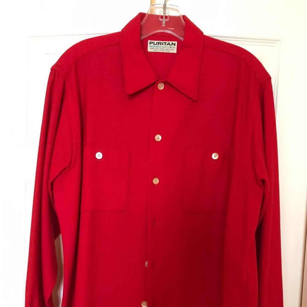 Western Shirt . Vintage 1960s. WOOL. By Puritan. made in USA 15 -15 1/2.